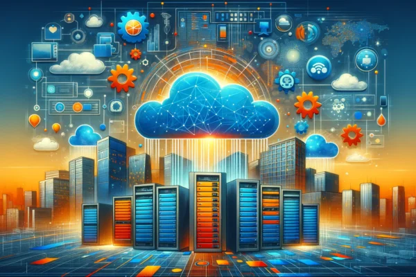 A cloud above a cityscape shows the many hidden benefits of managed IT services